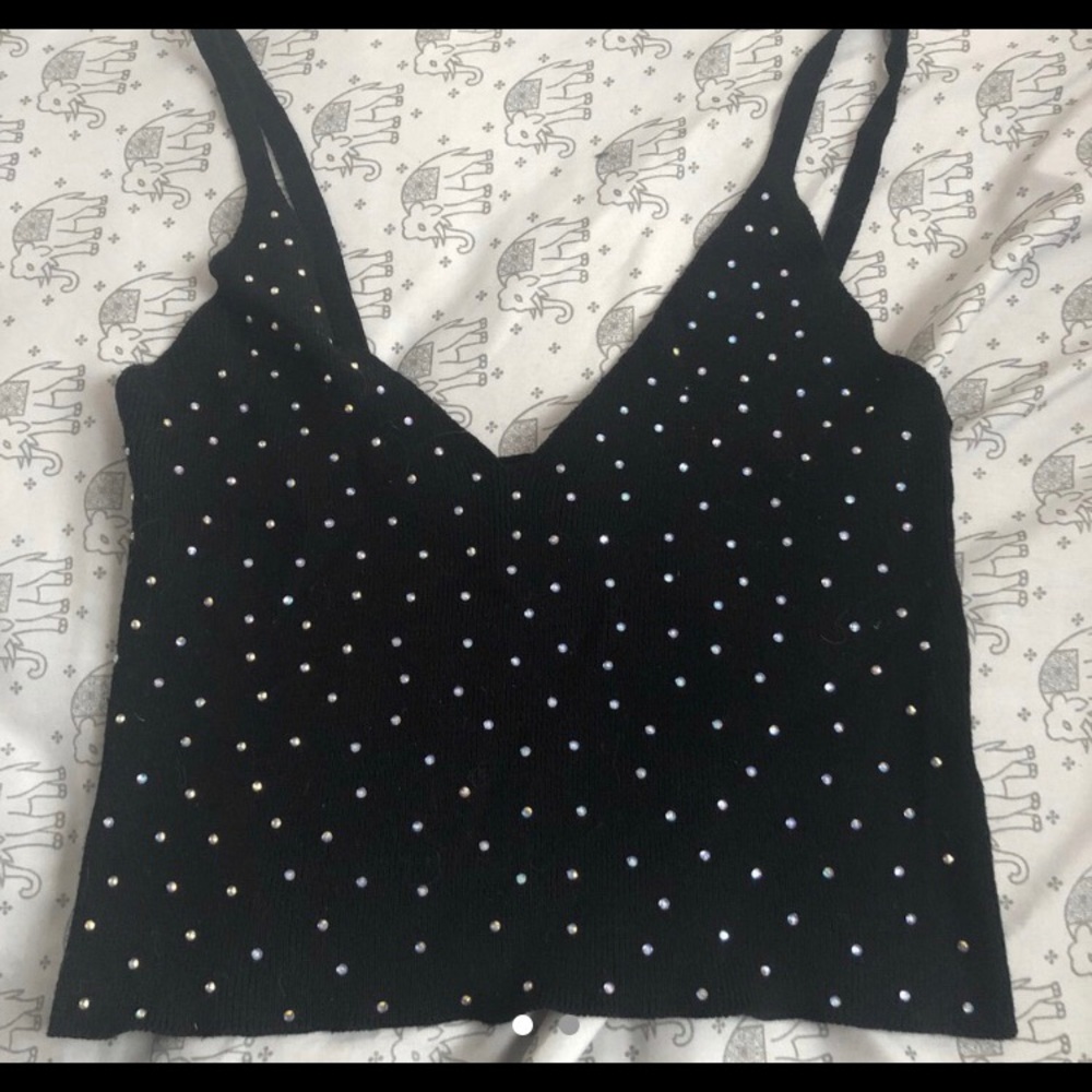 TOPSHOP knit tank top size rhinestones size 4